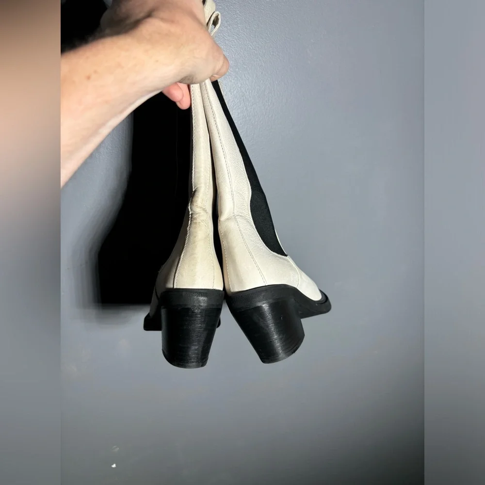 Free People Huntley High Ankle Western Boots in Bone Size EU 38 - Picture 3 of 10